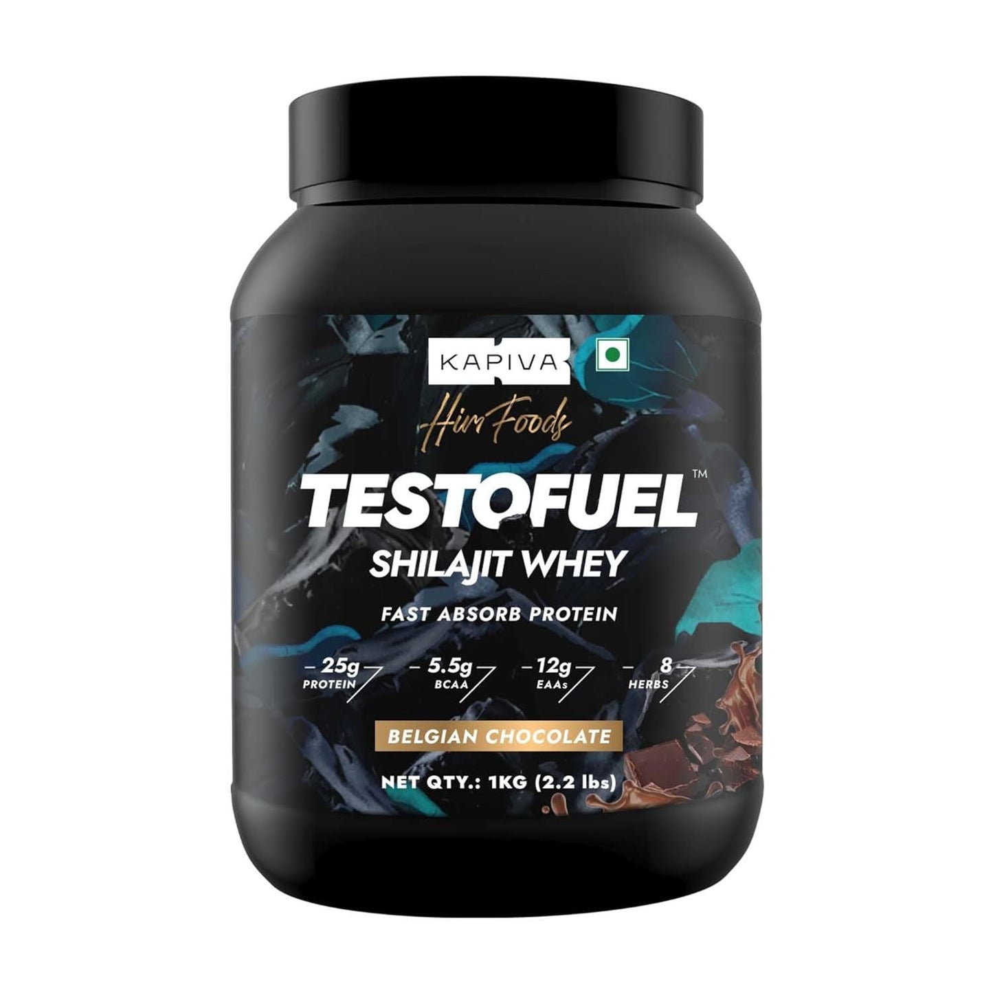Kapiva Testofuel Shilajit Whey Protein 1kg Chocolate