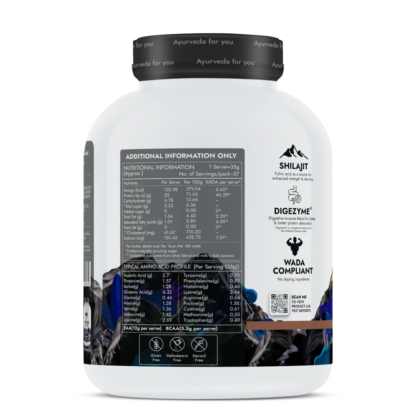 Kapiva Testofuel Shilajit Whey Protein 1kg Chocolate
