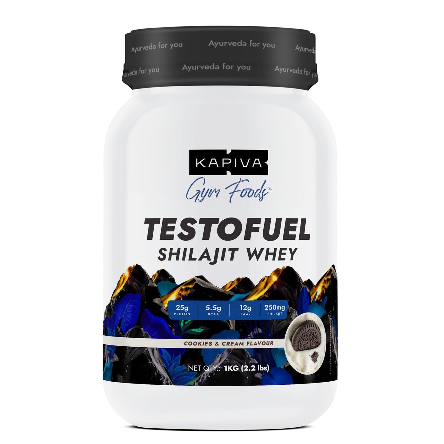 Kapiva Testofuel Shilajit Whey Protein 1kg Chocolate
