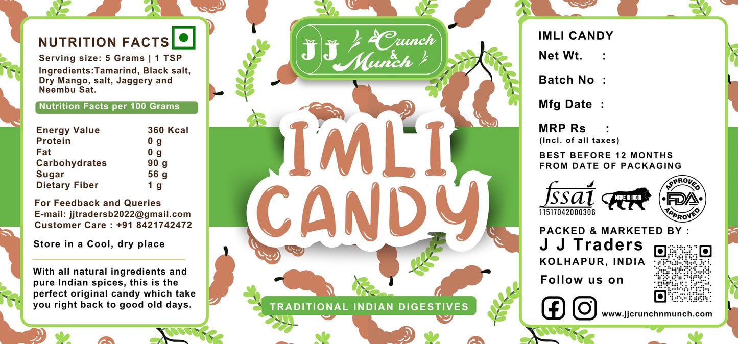 Imli Toffee Tamarind Sugar Candy Brown Sweet & Tangy Indian Candy Traditional Imli Treat Chewy Tamarind Confection Natural Flavor Snack for Kids & Adults