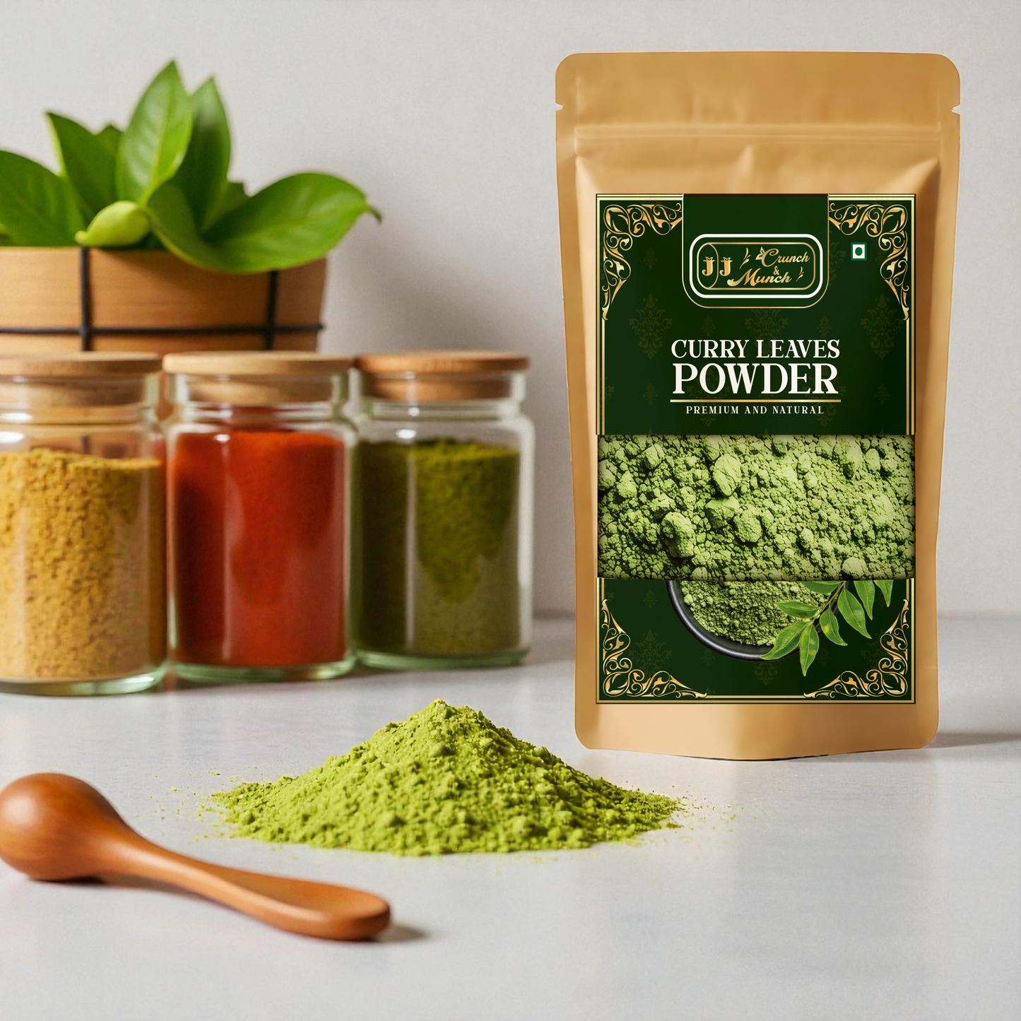 Curry Leaf Powder (Kadi Patta Powder) – Natural & Aromatic Indian Spice | 70g | Pure, No Additives – Perfect for Indian Curries, Chutneys, Snack