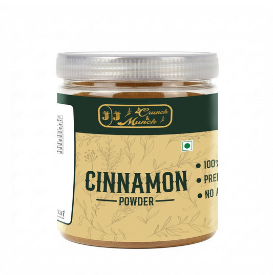 J J crunch N munch Cinnamon Powder 50 Gram - Dalchini Powder - 100% Pure & Natural | Finely Ground Aromatic Spice for Tea, Baking & Cooking | No Added Colors or Preservatives