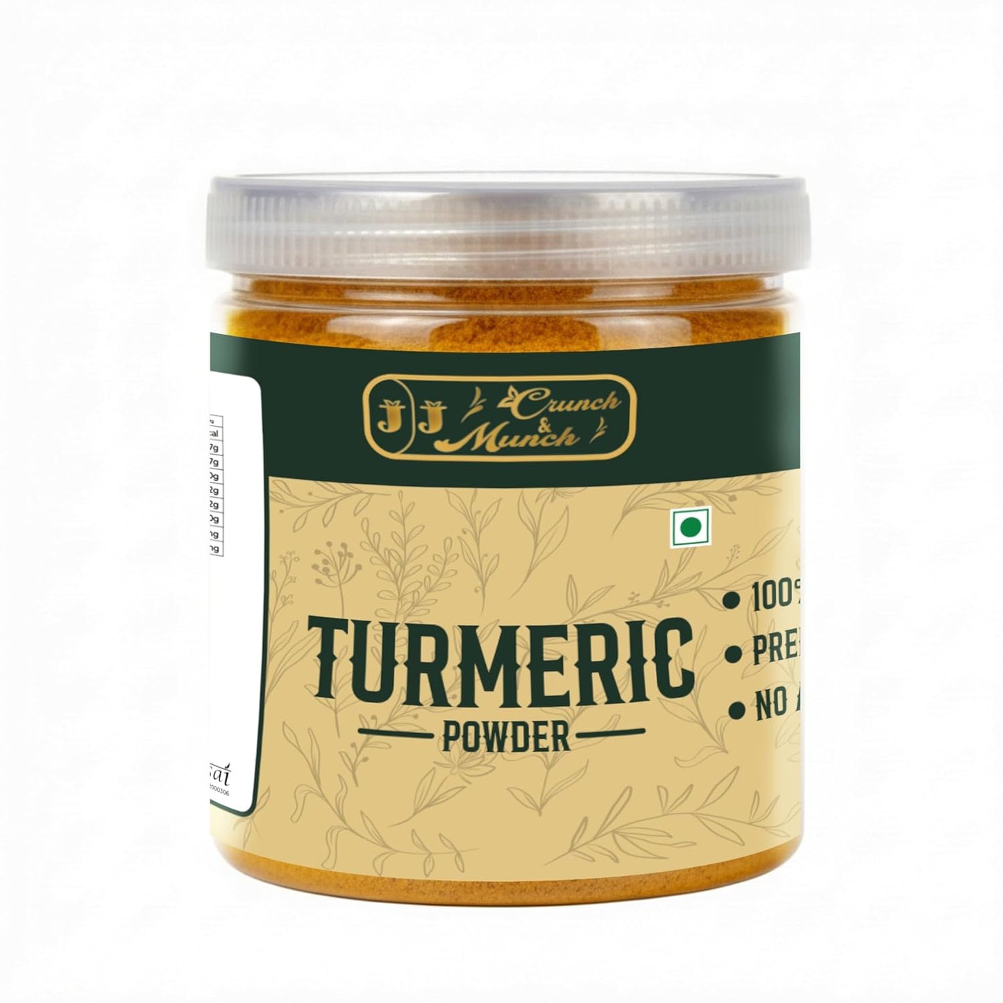 J J crunch N munch Turmeric Powder 100g | Pure Haldi Powder | Natural Color & Aroma | Finely Ground Spice | No Preservatives | For Indian Cooking
