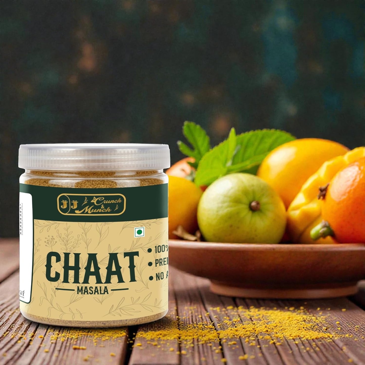J J crunch N munch Chaat Masala Powder 50g | Tangy Indian Spice Mix | Authentic Street Style Flavor | Fine Texture | No Preservatives
