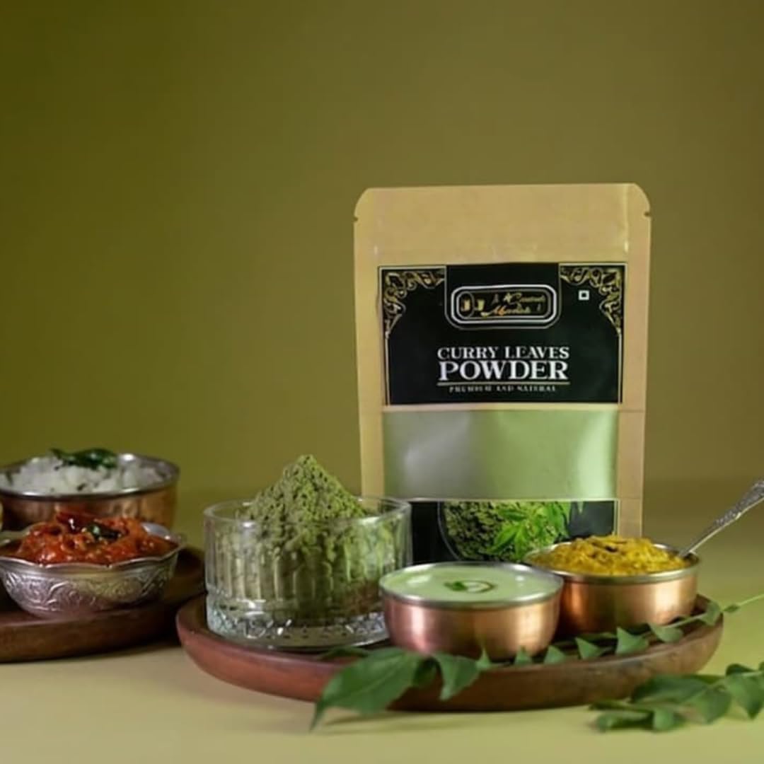 Curry Leaf Powder (Kadi Patta Powder) – Natural & Aromatic Indian Spice | 70g | Pure, No Additives – Perfect for Indian Curries, Chutneys, Snack