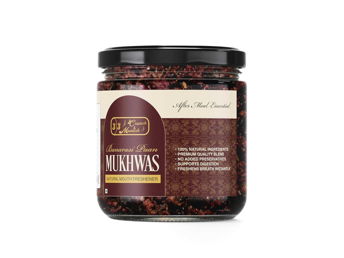 JJ Crunch & Munch Banarasi Paan Mukhwas - 100% Natural Mouth Freshener | Digestive Gulkand Blend