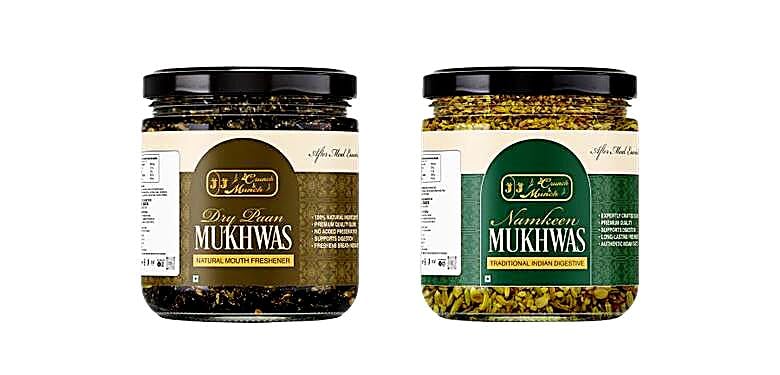 J J Crunch N Munch Dry Paan Mukhwas and Namkeen Natural Mouth Freshener Traditional Indian Digestive 150g Each, Combo Pack of 2