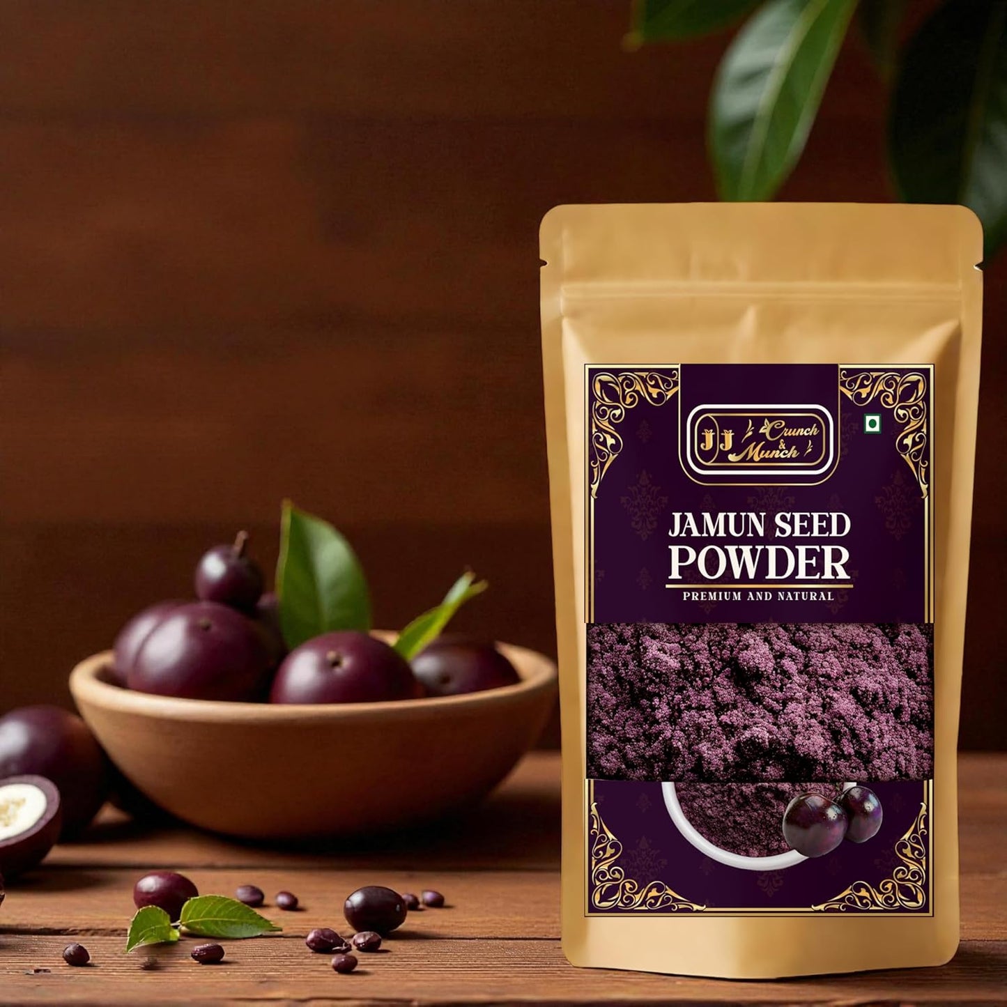 Jamun Seed Powder – 100% Pure & Natural | Indian Black Plum (Jamun) Seed - Antioxidants & Digestion | Gluten-Free, No Additives
