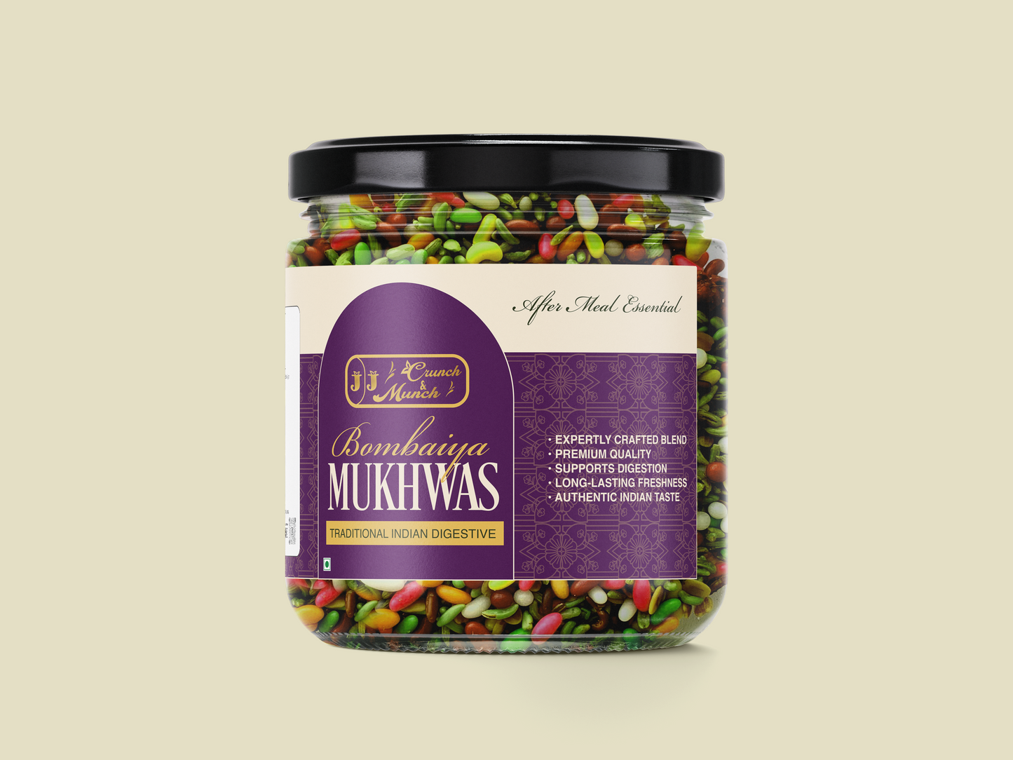 JJ Crunch & Munch Bombaiya Mukhwas – Premium Traditional Indian Digestive After-Meal Freshener