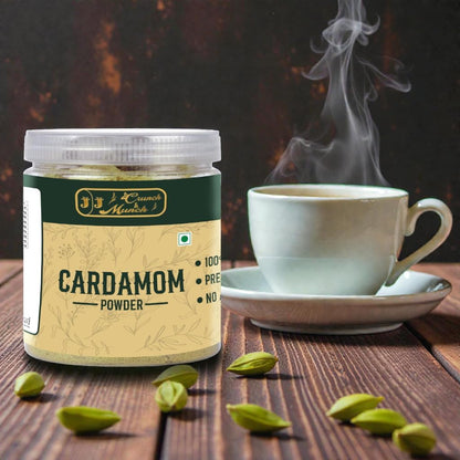 J J crunch N munch Cardamom Powder 50 Gram - Elaichi Powder 100% Pure & Natural | Finely Ground Aromatic Spice for Sweets, Tea & Cooking | No Added Colors or Preservatives
