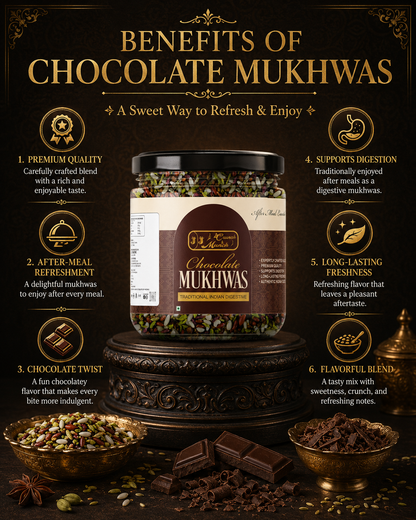JJ Crunch & Munch Chocolate Mukhwas – Premium Traditional Indian Digestive After-Meal Freshener
