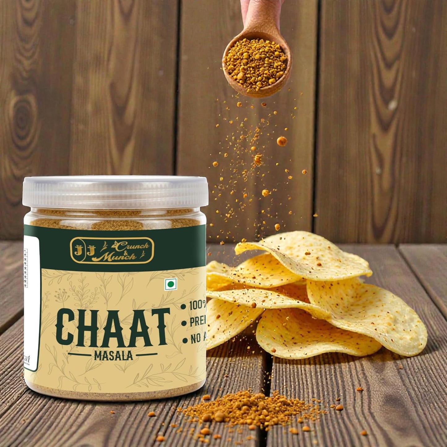 J J crunch N munch Chaat Masala Powder 50g | Tangy Indian Spice Mix | Authentic Street Style Flavor | Fine Texture | No Preservatives