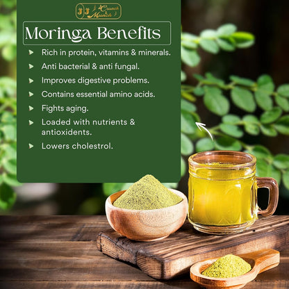 Organic Moringa Powder 70 Gram – 100% Pure Natural Leaf Powder | Herbal Supplement | Culinary & Smoothie Ingredient | Vegan, Non-GMO, No Additives