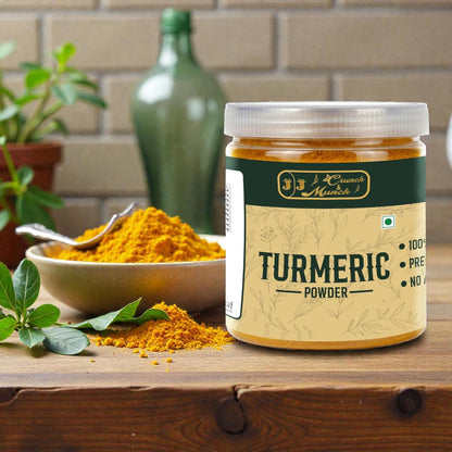 J J crunch N munch Turmeric Powder 100g | Pure Haldi Powder | Natural Color & Aroma | Finely Ground Spice | No Preservatives | For Indian Cooking