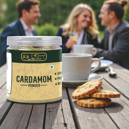J J crunch N munch Cardamom Powder 50 Gram - Elaichi Powder 100% Pure & Natural | Finely Ground Aromatic Spice for Sweets, Tea & Cooking | No Added Colors or Preservatives