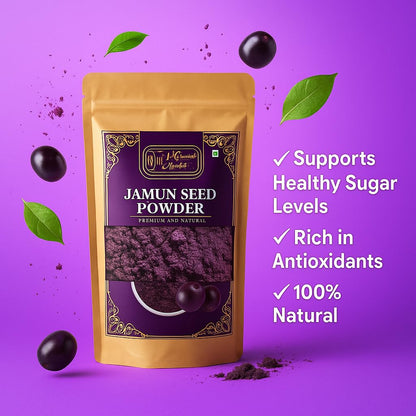 Jamun Seed Powder – 100% Pure & Natural | Indian Black Plum (Jamun) Seed - Antioxidants & Digestion | Gluten-Free, No Additives