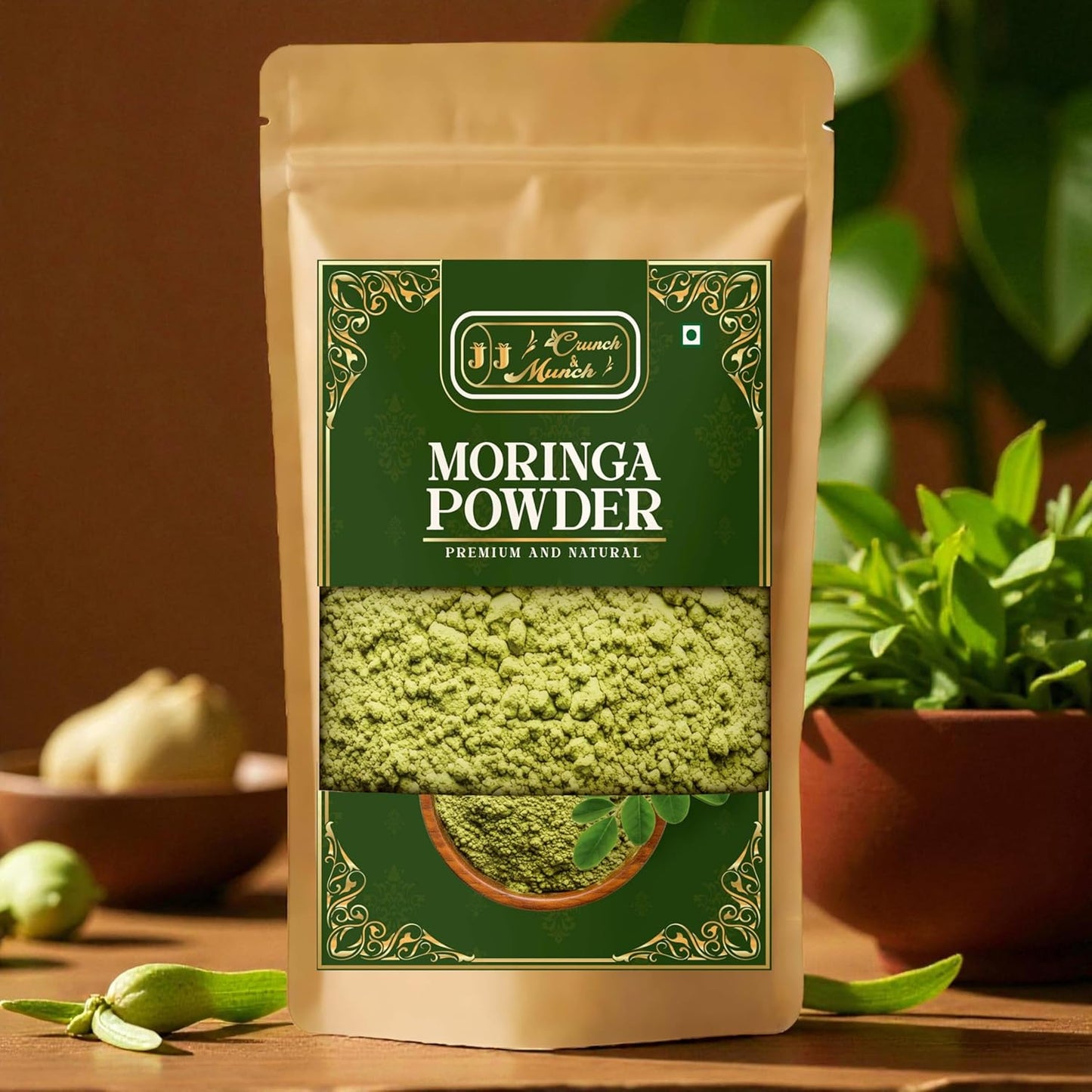 Organic Moringa Powder 70 Gram – 100% Pure Natural Leaf Powder | Herbal Supplement | Culinary & Smoothie Ingredient | Vegan, Non-GMO, No Additives