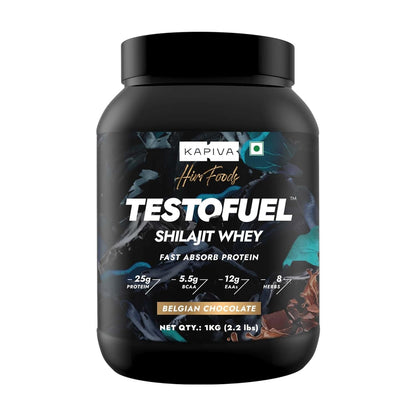 Kapiva Testofuel Shilajit Whey Protein 1kg Chocolate