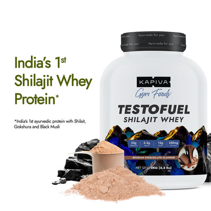 Kapiva Testofuel Shilajit Whey Protein 1kg Chocolate