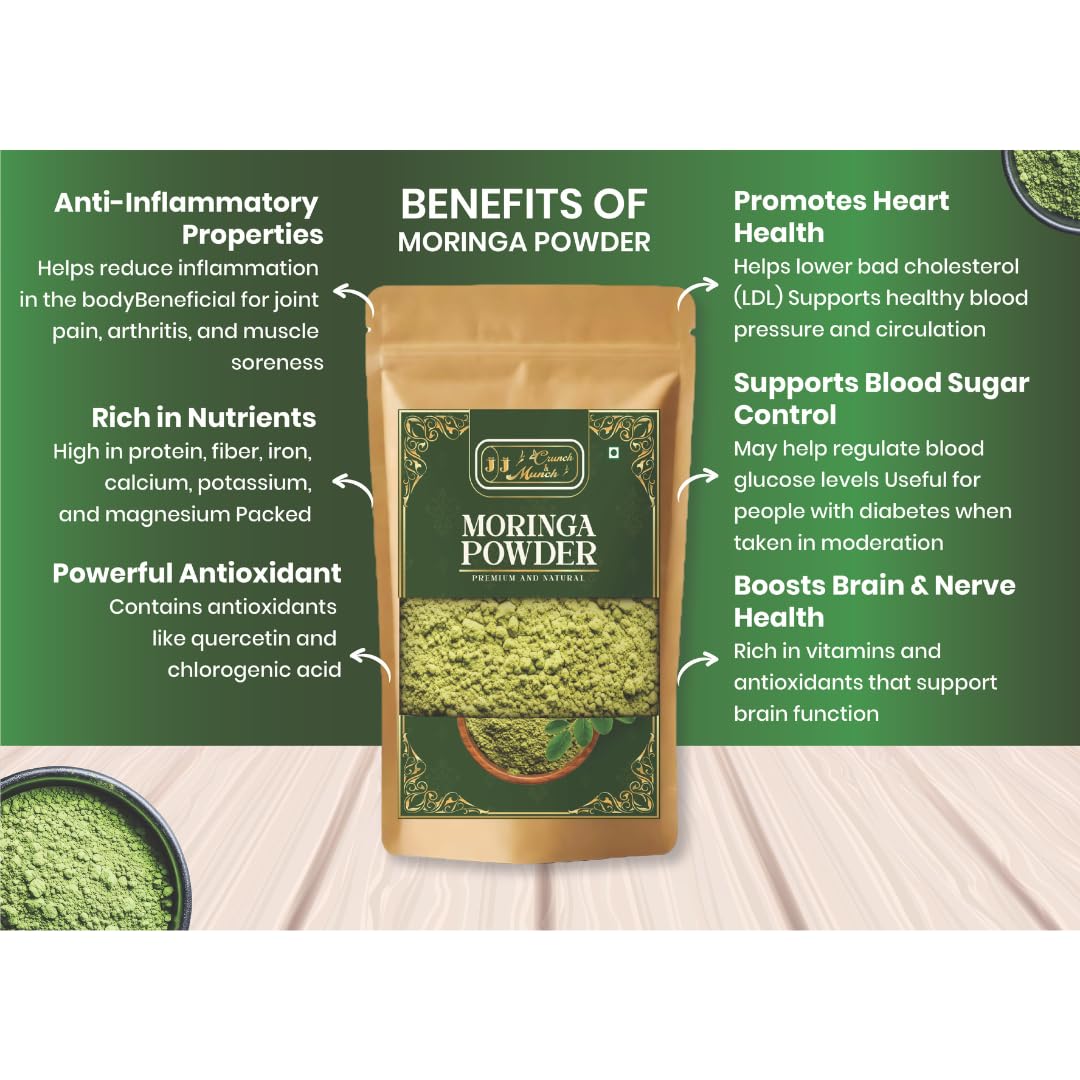 Organic Moringa Powder 70 Gram – 100% Pure Natural Leaf Powder | Herbal Supplement | Culinary & Smoothie Ingredient | Vegan, Non-GMO, No Additives