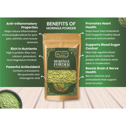 Organic Moringa Powder 70 Gram – 100% Pure Natural Leaf Powder | Herbal Supplement | Culinary & Smoothie Ingredient | Vegan, Non-GMO, No Additives