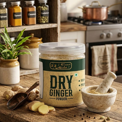 J J crunch N munch Dry Ginger Powder 50 Gram - Sonth Powder - 100% Pure & Natural | Finely Ground Aromatic Spice for Tea, Cooking & Home Remedies | No Added Colors or Preservatives