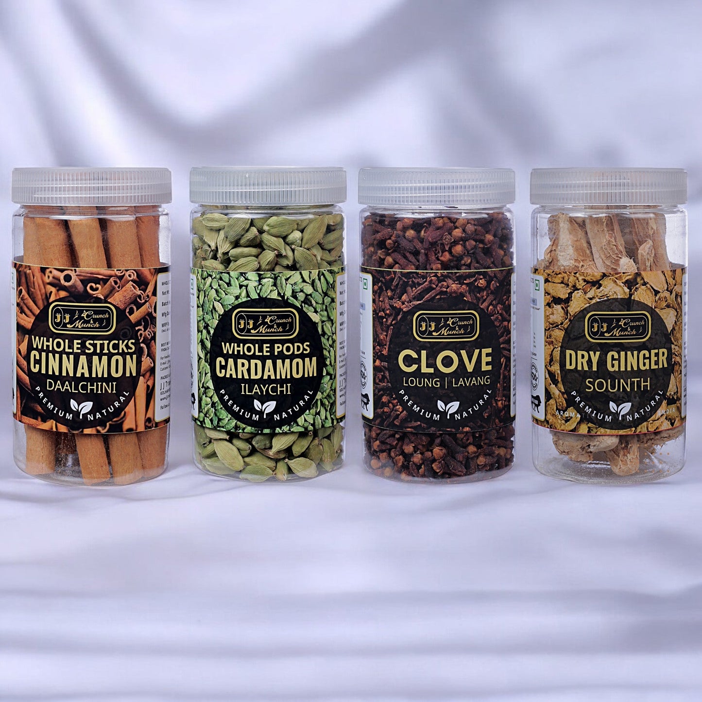 Masala Magic: Cardamom, Cinnamon, Clove, & Dry Ginger | Tea Time Essentials: Aromatic Spice Quartet