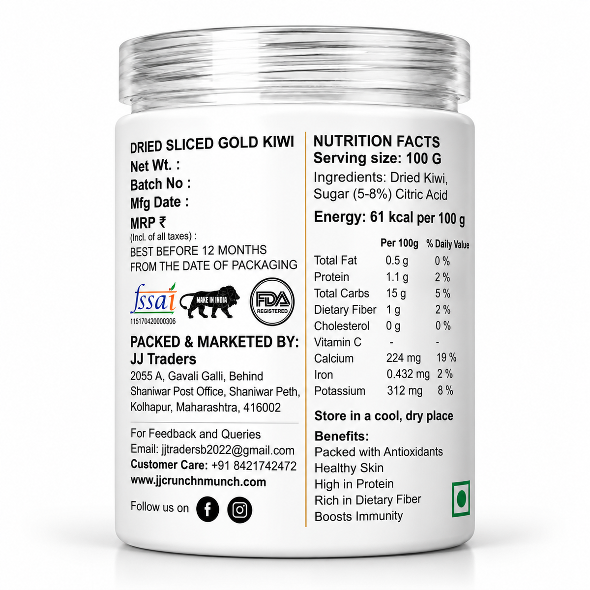 Premium Dried GOLD Kiwi Slices