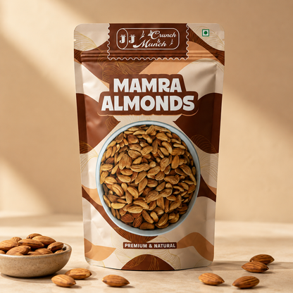 J J Crunch N Munch Mamra Almonds 200g | Premium Raw Mamra Badam | 100% Natural | Fresh & Crunchy