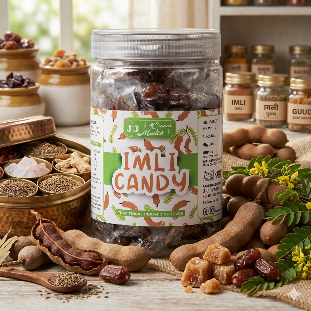 Imli Toffee Tamarind Sugar Candy Brown Sweet & Tangy Indian Candy Traditional Imli Treat Chewy Tamarind Confection Natural Flavor Snack for Kids & Adults