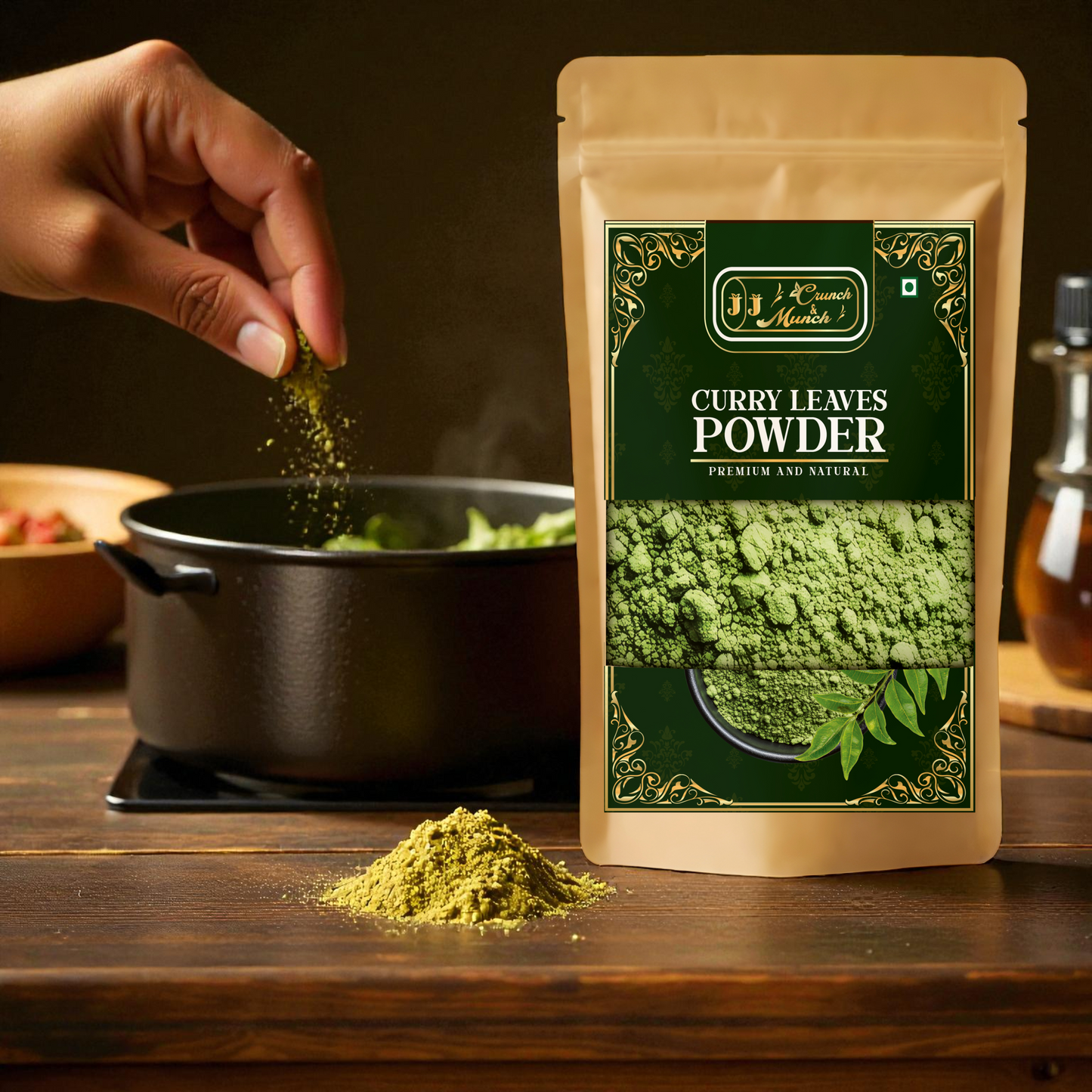 Curry Leaf Powder (Kadi Patta Powder) – Natural & Aromatic Indian Spice | 70g | Pure, No Additives – Perfect for Indian Curries, Chutneys, Snack