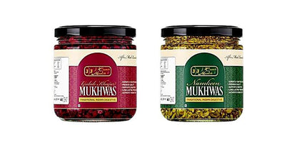 J J Crunch N Munch Gulab Khajur &amp; Namkeen Mukhwas Combo Pack | Traditional Indian Digestive &amp; Mouth Freshener | 150g Each (Pack of 2)