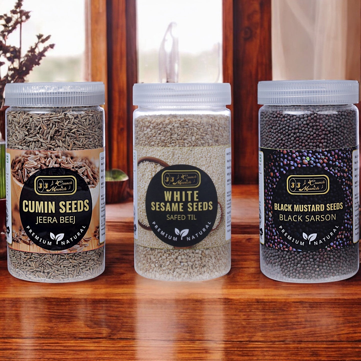 Home Essential Combo - Cumin, Sesame, and Mustard Seeds for Everyday Cooking