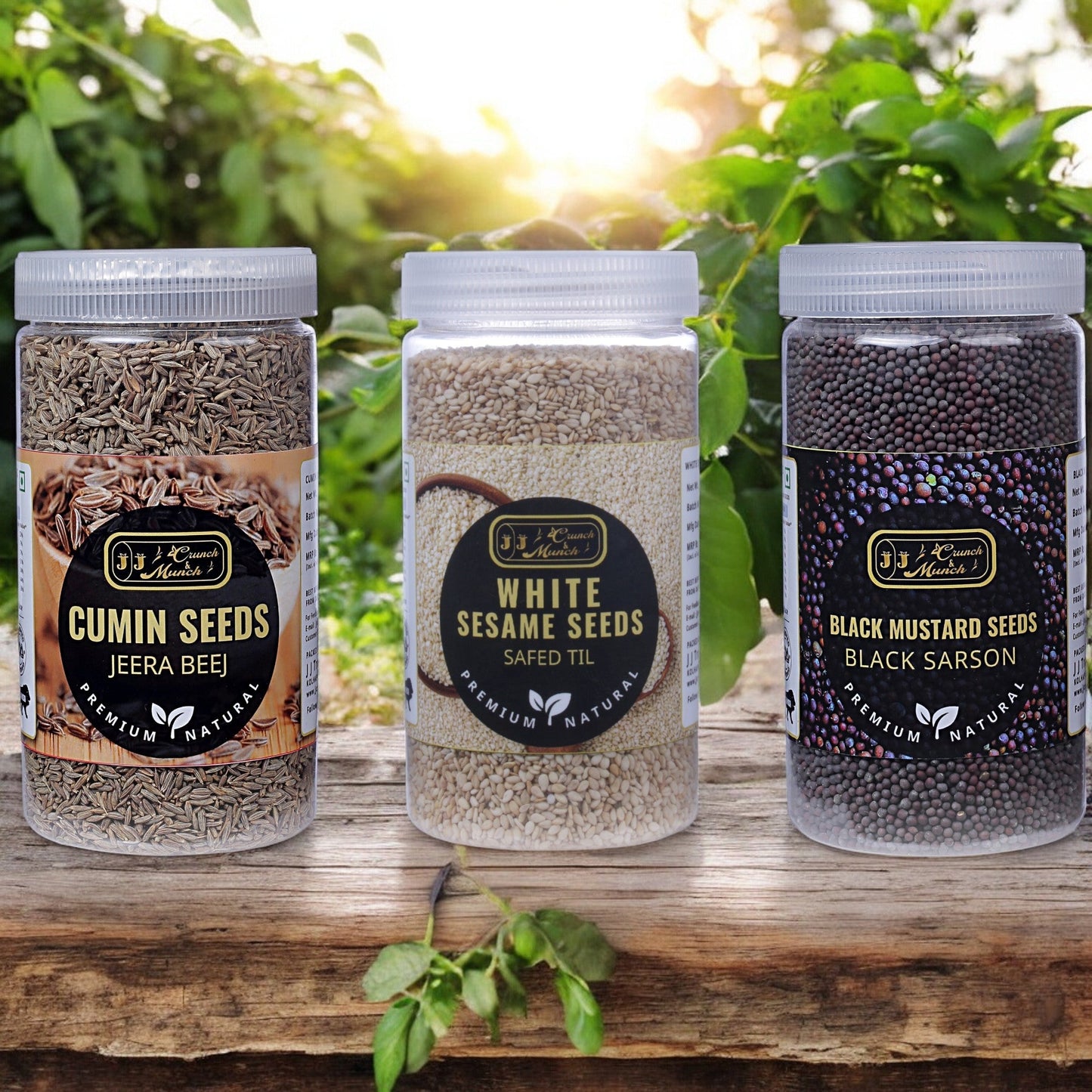 Home Essential Combo - Cumin, Sesame, and Mustard Seeds for Everyday Cooking