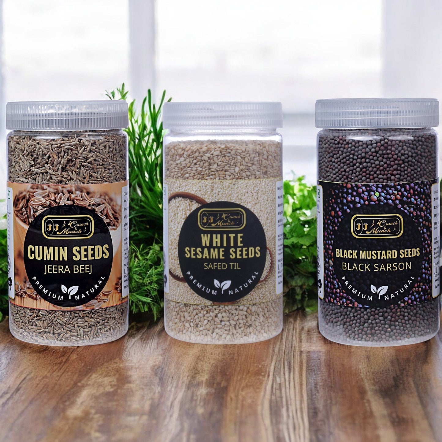 Home Essential Combo - Cumin, Sesame, and Mustard Seeds for Everyday Cooking