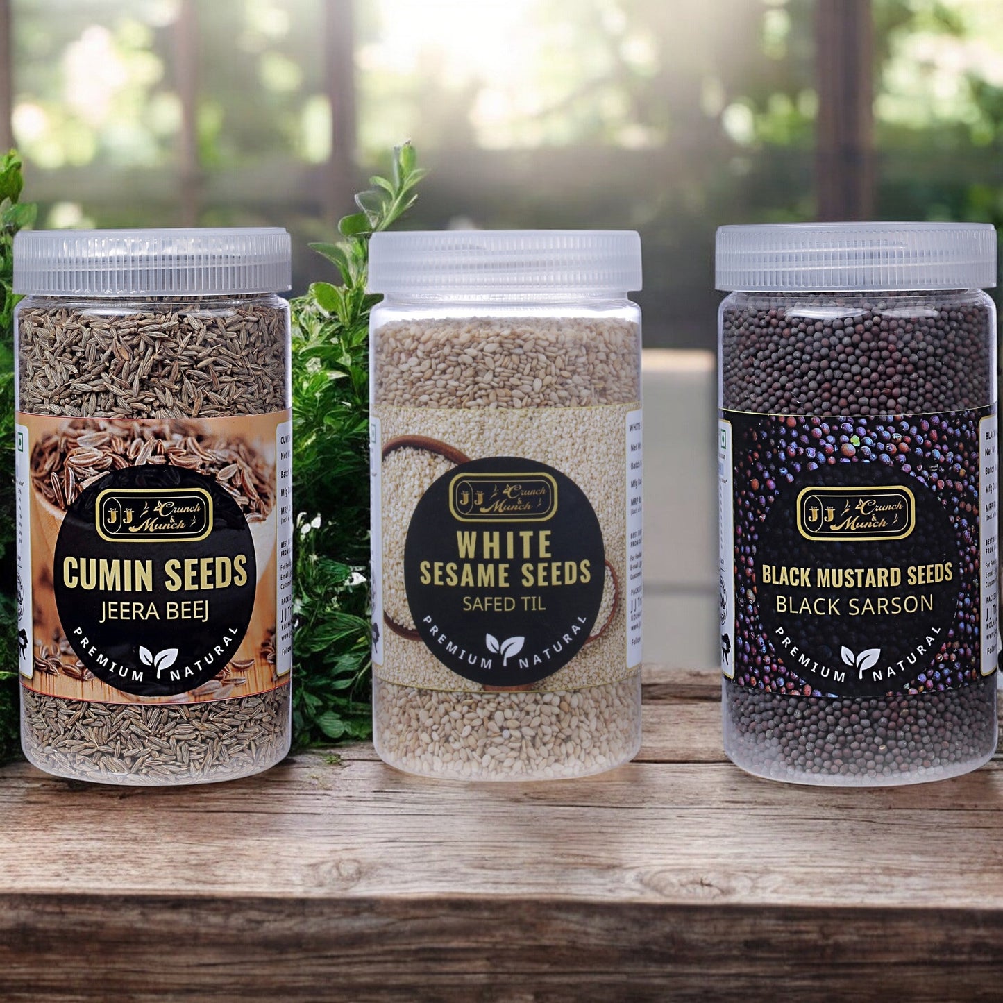 Home Essential Combo - Cumin, Sesame, and Mustard Seeds for Everyday Cooking
