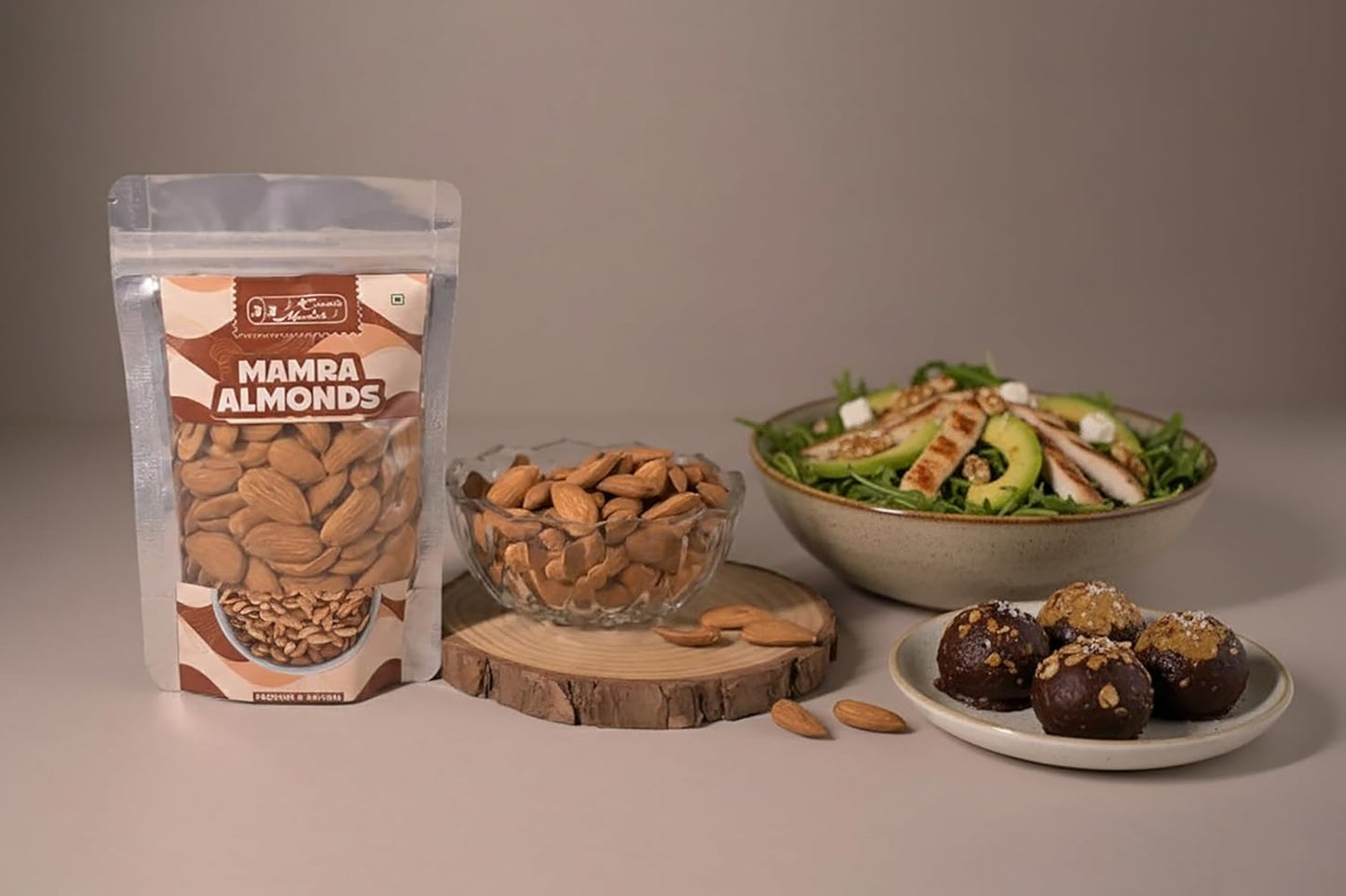 J J Crunch N Munch Mamra Almonds 200g | Premium Raw Mamra Badam | 100% Natural | Fresh & Crunchy