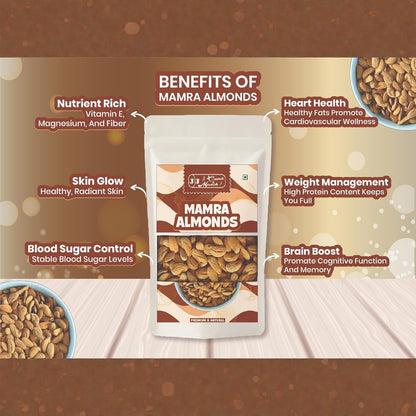 J J Crunch N Munch Mamra Almonds 200g | Premium Raw Mamra Badam | 100% Natural | Fresh & Crunchy