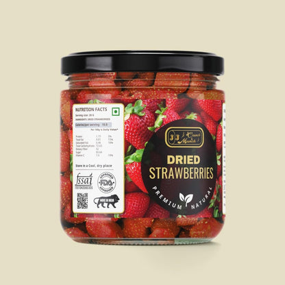 J J Crunch N Munch Dried Strawberries - Healthy Cranberry Snacks for Kids & Adults, Fiber-Rich Berries, High in Antioxidants, Naturally Sweet, No Added Preservatives, Tasty & Healthy
