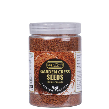J J Crunch N Munch Garden Cress Seeds (Halim Seeds | Aliv Seeds | Asaliya Seeds) 350g | Non-GMO | Rich in Iron, Fiber & Omega-3