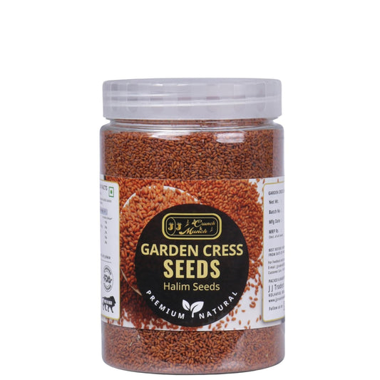 J J Crunch N Munch Garden Cress Seeds (Halim Seeds | Aliv Seeds | Asaliya Seeds) 350g | Non-GMO | Rich in Iron, Fiber & Omega-3