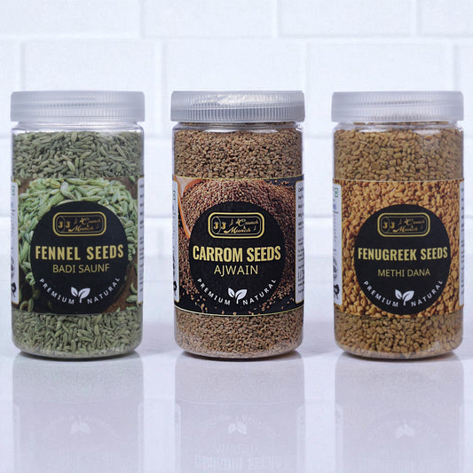 Digestive Super Seeds Combo – Ajwain, Methi & Saunf
